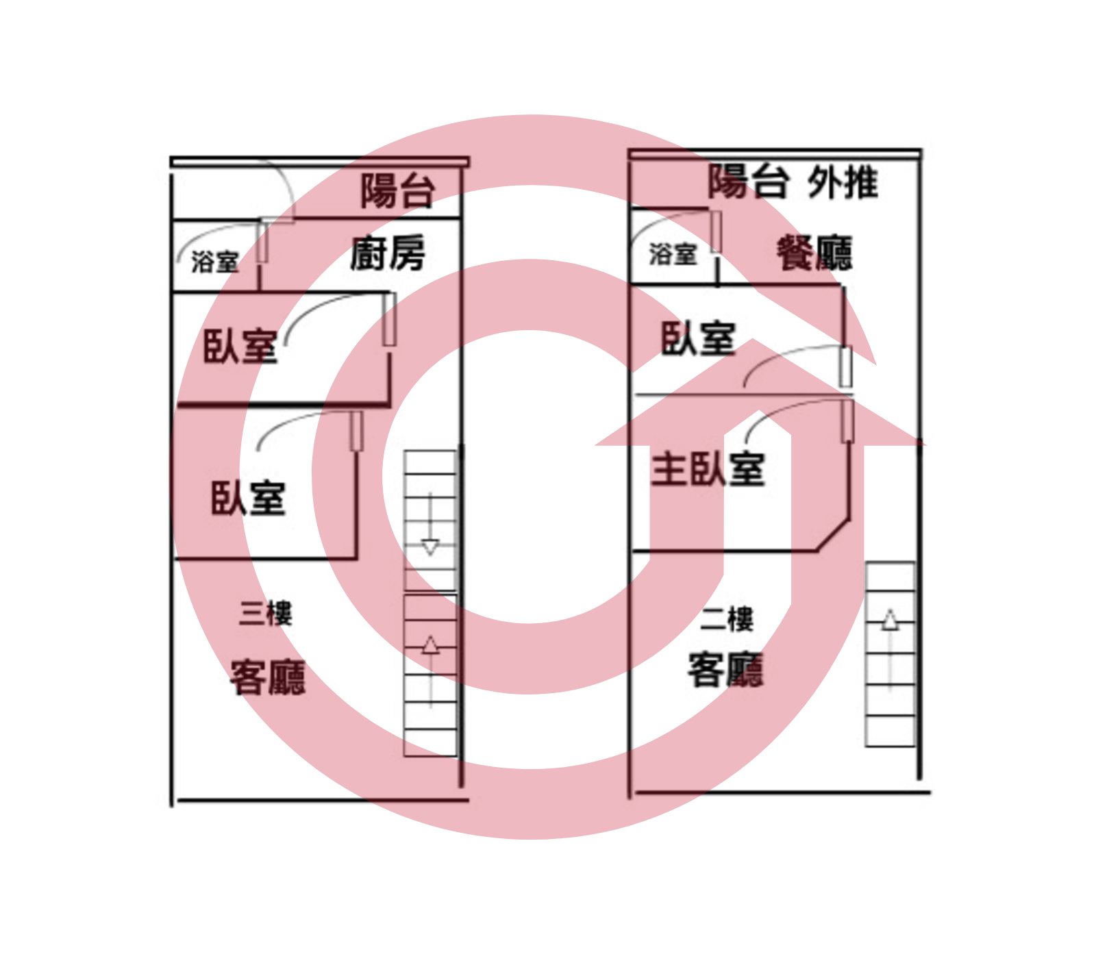 鶯歌石大地坪透天型態大空間公寓兩層樓 第 2 張